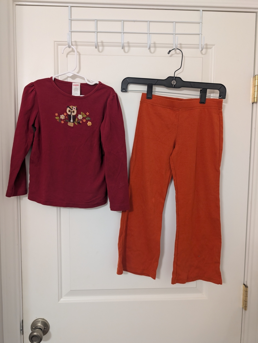 Vintage 2006 Gymboree Harvest Leaves Owl Top Pants Set Girls 5 Y2K